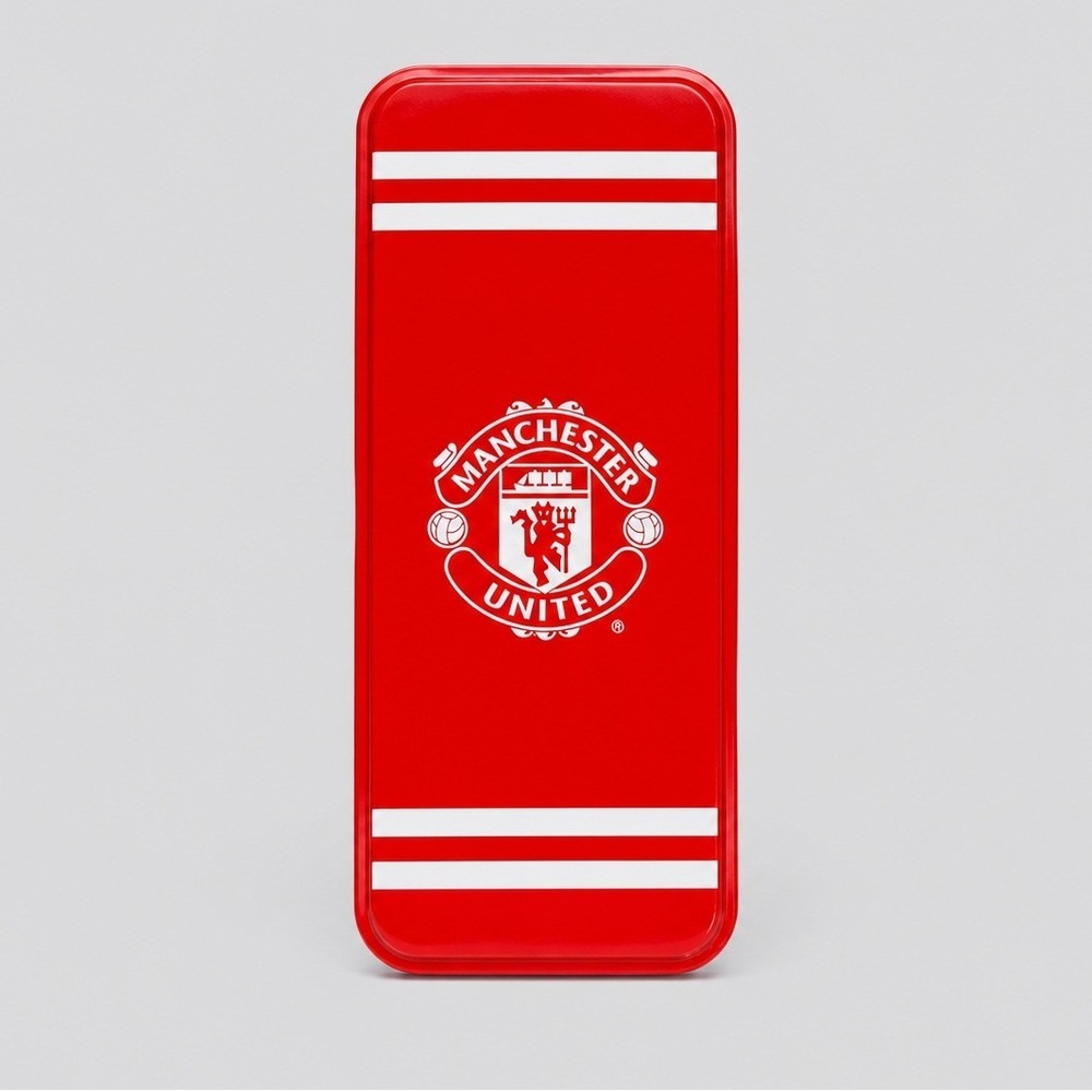Manchester United FC Red Metal Storage Tin‎ Pencil Case Official Merchandise